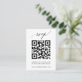 Trendy QR Code Elegant Calligraphy Wedding RSVP Informatiekaartje (Staand voorkant)