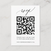 Trendy QR Code Elegant Calligraphy Wedding RSVP Informatiekaartje (Voorkant)