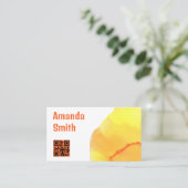 Trendy QR-code koele abstracte lichte kleuren Visitekaartje (Staand voorkant)