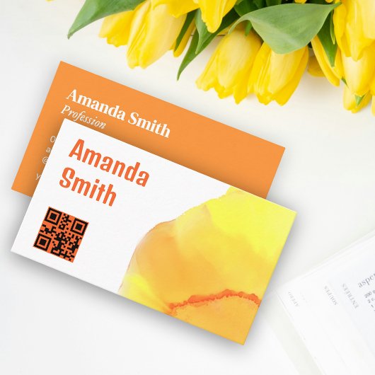 Trendy QR-code koele abstracte lichte kleuren Visitekaartje