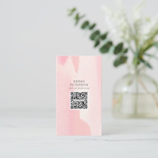 Trendy QR code social media abstract persoonlijk Visitekaartje (Staand voorkant)
