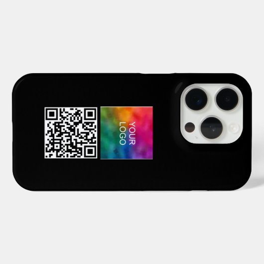 Trendy QR Code Upload Logo Sjabloon Elegant Ontwer Case-Mate iPhone Case (Achterkant (horizontaal))