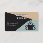 Trendy QRcode Charcoal Sand Blauwgroen Personal Tr Visitekaartje (Voorkant)