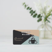 Trendy QRcode Charcoal Sand Blauwgroen Personal Tr Visitekaartje (Staand voorkant)