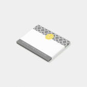 Trendy Quatrefoil Patroon met Adres & Monogram Post-it® Notes (Schuin)