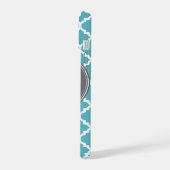 Trendy Quatrefoil Pattern Custom Triple Monogram iPhone 15 Case (Linkerkant)