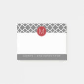 Trendy Quatrefoil Pattern met Custom Monogram Post-it® Notes (Voorkant)