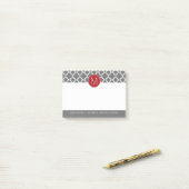 Trendy Quatrefoil Pattern met Custom Monogram Post-it® Notes (Op bureau)