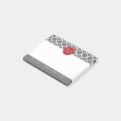 Trendy Quatrefoil Pattern met Custom Monogram Post-it® Notes (Schuin)
