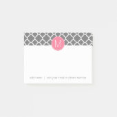 Trendy Quatrefoil Pattern met Custom Monogram Post-it® Notes (Voorkant)