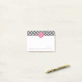 Trendy Quatrefoil Pattern met Custom Monogram Post-it® Notes (Op bureau)