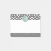Trendy Quatrefoil Pattern met Custom Monogram Post-it® Notes (Voorkant)