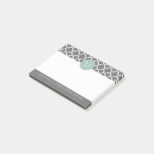 Trendy Quatrefoil Pattern met Custom Monogram Post-it® Notes (Schuin)