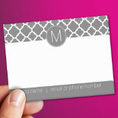 Trendy Quatrefoil Pattern met Custom Monogram Post-it® Notes