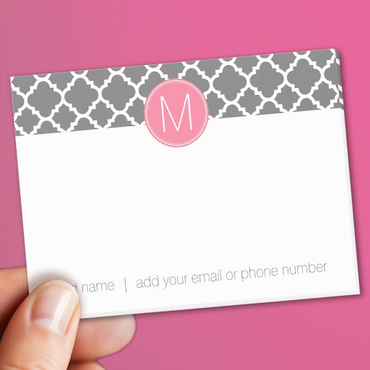 Trendy Quatrefoil Pattern met Custom Monogram Post-it® Notes