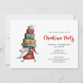 Trendy Quirky Kerstman Watercolor Feest Uitnodigin Kaart (Voorkant)