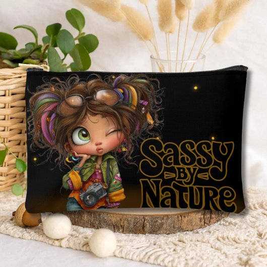 Trendy Quirky Retro Sassy Girl Quote Black Etui