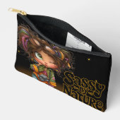 Trendy Quirky Retro Sassy Girl Quote Black Etui (Open)