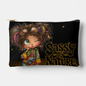 Trendy Quirky Retro Sassy Girl Quote Black Etui (Voorkant)