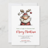 Trendy Quirky Santa Red Green Festive Greeting Feestdagenkaart (Voorkant)