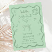 Trendy Quirkye Golflijn Handgetekende Vrijgezellen Kaart