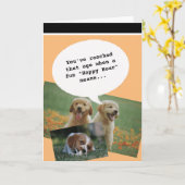 Trendy quote Happy Hour Getting Old Funny Verjaard Kaart (Gele Bloem)