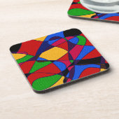 Trendy Rainbow Abstract Art cadeau accessoires Bier Onderzetter (Linkerzijde)