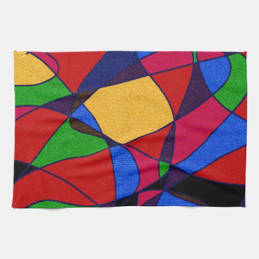 Trendy Rainbow Abstract Art cadeau accessoires Theedoek (Horizontaal)