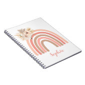 Trendy Rainbow Boho Roze gedroogde bloemen Notitieboek (Rechterzijde)