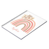 Trendy Rainbow Boho Roze gedroogde bloemen Notitieboek (Linkerzijde)