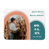 Trendy Rainbow Boho Save the Date Magneet (Horizontaal)