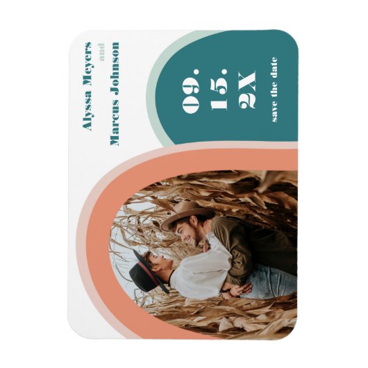 Trendy Rainbow Boho Save the Date Magneet (Verticaal)