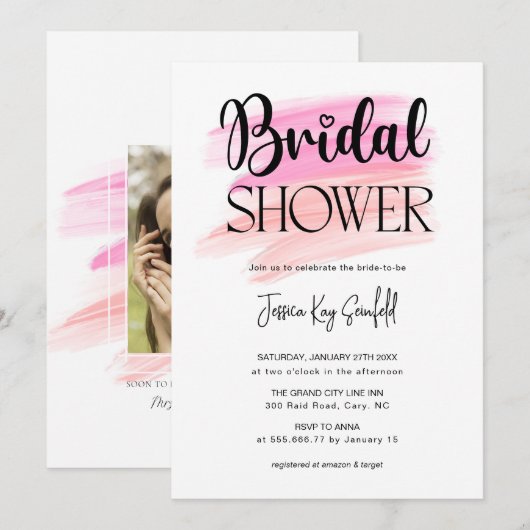 Trendy Rainbow Brush Strokes Vrijgezellenfeest Kaart (Voorkant / Achterkant)