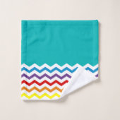 Trendy Rainbow Chevron Blauwgroen patroon geperson Bad Handdoek (Wasdoekje)