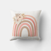 Trendy Rainbow chic Gedroogde Bloemen Boho Kussen (Achterkant)