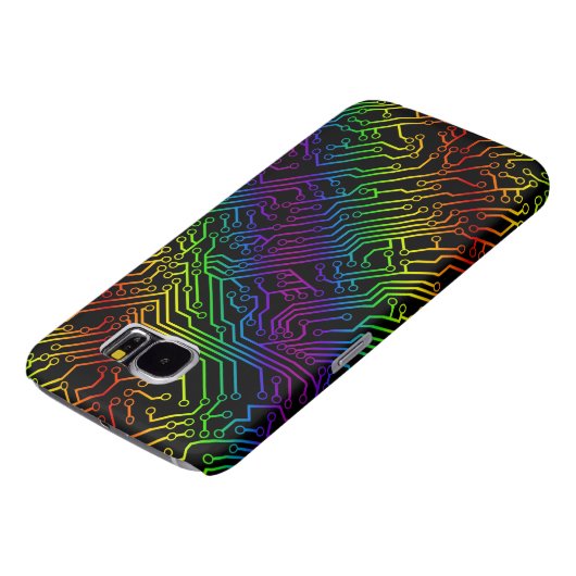 Trendy Rainbow Circuit Board Pattern Case-Mate Samsung Galaxy Hoesje (Onderkant)