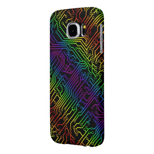 Trendy Rainbow Circuit Board Pattern Case-Mate Samsung Galaxy Hoesje (Achterkant Links)