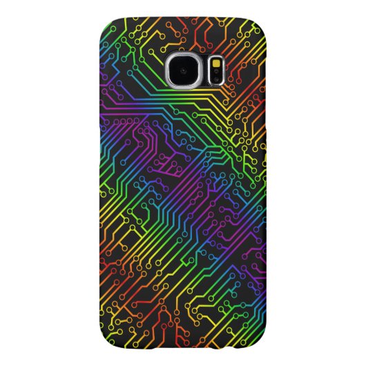 Trendy Rainbow Circuit Board Pattern Case-Mate Samsung Galaxy Hoesje (Achterkant)