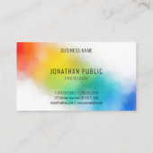 Trendy Rainbow Colors Modern Colorful Abstract Visitekaartje (Achterkant)