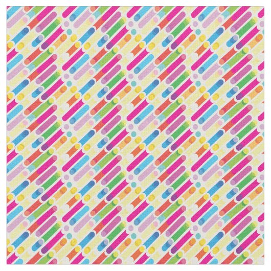 Trendy Rainbow Diagonal Lines Pattern Pop Art Stof (Close Up)