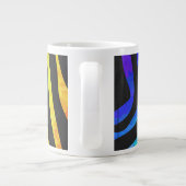 Trendy Rainbow en Black Zebra Animal Print op ele Grote Koffiekop (Achterkant)