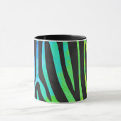 Trendy Rainbow en Black Zebra Animal Print op ele Mok (Midden)