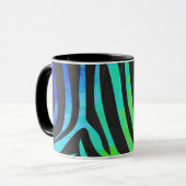Trendy Rainbow en Black Zebra Animal Print op ele Mok (Voorkant links)