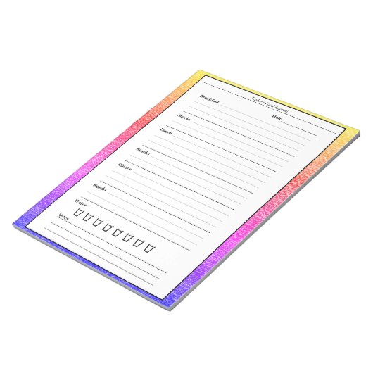 Trendy Rainbow Food Journal Easy Daily Meal Diary Notitieblok (Schuin)