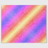 Trendy Rainbow Glitter Cadeaupapier (Vlak)
