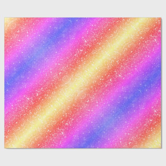 Trendy Rainbow Glitter Cadeaupapier (Vlak)