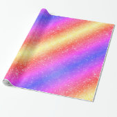 Trendy Rainbow Glitter Cadeaupapier (Uitgerold)