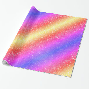 Trendy Rainbow Glitter Cadeaupapier
