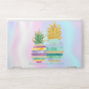 Trendy Rainbow Glitter Pineapple Holographic HP Laptopsticker