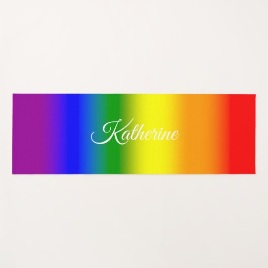 Trendy Rainbow Gradient Script Name Yogamat (Voorkant (horizontaal))